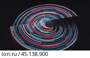 Abstract circular radar system spinning and transforming on grid background. Стоковое видео, видеограф Данил Руденко / Фотобанк Лори