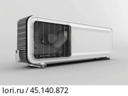 Powerful industrial air conditioner unit cooling the air. Стоковое AI-изображение, AI-художник Иван Рябоконь / Фотобанк Лори