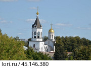 Церковь Александра Невского и Собор Рождества Пресвятой Богородицы – действующие православные храмы Богородице–Рождественского мужского монастыря, расположенного на восточной части территории древнего Владимирского кремля в городе Владимире, входящем в Золотое кольцо России (2024 год). Стоковое фото, фотограф Алла Котова / Фотобанк Лори