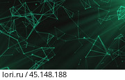 Plexus network connecting with moving points and light rays. Стоковое видео, видеограф Данил Руденко / Фотобанк Лори