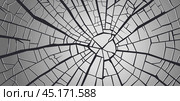 Vector cracked gray glass into small pieces. Dark cracks. Broken screen shattered texture effect. Splits. Transparent crushed plexiglass. Wide banner, wallpaper or background. Стоковая иллюстрация, иллюстратор GAlexS / Фотобанк Лори