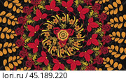 Floral pattern expanding on black background. Стоковое видео, видеограф Данил Руденко / Фотобанк Лори