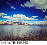 Lake Tso Moriri in Himalayas. Ladakh, India. Стоковое фото, фотограф Дмитрий Рухленко / Фотобанк Лори