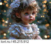 A beautiful doll for a girl, a New Year's gift. Стоковое AI-изображение, AI-художник Сергей Елизарьев / Фотобанк Лори