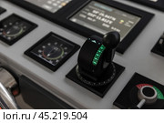 Azimuth thruster control levers, equipment of a tug boat. Стоковое фото, фотограф EugeneSergeev / Фотобанк Лори