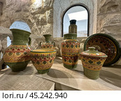 Ceramics in the shop of the monastery The sisters of Bethlehem of the Assumption of Mary and of Saint Bruno. Редакционное фото, фотограф Irina Opachevsky / Фотобанк Лори