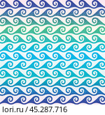 Seamless geometric white pattern with blue gradient waves. Стоковая иллюстрация, иллюстратор Ольга Дроздова / Фотобанк Лори