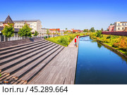 Успенский собор, Казанская набережная и река Упа,  башня Водяных Ворот, Тульский Кремль, Тула (2023 год). Стоковое фото, фотограф Baturina Yuliya / Фотобанк Лори