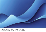 Blue waves flow in abstract form, creating calming atmosphere. Different shades of blue blend seamlessly, offering visual harmony and balance. Ideal for backgrounds, wallpapers or peaceful setting. Стоковое AI-изображение, AI-художник Павел Муравьев / Фотобанк Лори