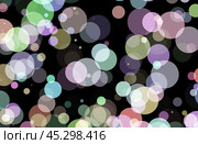 Party bokeh overlay. closeup bokeh background, colorful lights, blurred and scattered across frame, Abstract multicolored glowing lights, bokeh orbs sparkling. Стоковая иллюстрация, иллюстратор Павел Муравьев / Фотобанк Лори