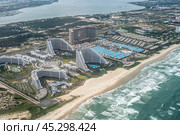 Aerial view photo of Nha Trang and Cam Ranh Resort Shorelines, Beach, sea, and Hotels. resort coast of vietnam. Стоковое фото, фотограф Павел Муравьев / Фотобанк Лори