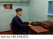 Реконструкция секретной части в Балаклавском подземном музейном комплексе. Севастополь, Крым (2021 год). Редакционное фото, фотограф Free Wind / Фотобанк Лори