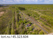 Полустанок 15 км в городе Кирове - вид с высоты (2024 год). Стоковое фото, фотограф Владислав Самошкин / Фотобанк Лори