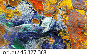 Azurite or Azure spar, malachite on limonite matrix with chrysocolla. Abstract natural photo. Стоковое фото, фотограф EugeneSergeev / Фотобанк Лори