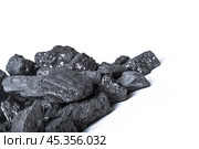 Natural wood charcoal Isolated on white. Стоковое фото, фотограф Сергей Толмачёв / Фотобанк Лори