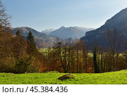 Golden autumn in the Alps. Ballenberg, canton of Bern, Switzerland. Стоковое фото, фотограф Bala-Kate / Фотобанк Лори
