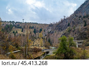 Селезащитная плотина Медео в Алма-Ате. Стоковое фото, фотограф Александр Тараканов / Фотобанк Лори