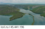 Krka National Park aerial view. Стоковое видео, видеограф Михаил Коханчиков / Фотобанк Лори
