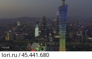 Телебашня Canton Tower в гуанчжоу, Китай (2020 год). Редакционное видео, видеограф  Сергей Фомин / Фотобанк Лори