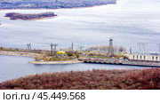 Top view of the city of Togliatti and the Zhigulevskaya hydroelectric station. Стоковое фото, фотограф Акиньшин Владимир / Фотобанк Лори