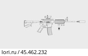 Animation of disassembling a military assault rifle. Стоковая анимация, аниматор Кирилл Черезов / Фотобанк Лори