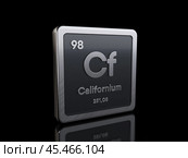 Californium Cf, element symbol from periodic table series. Стоковая иллюстрация, иллюстратор Илья Куракин / Фотобанк Лори