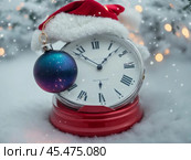 The clock is counting down the first moments of the New Year. New Year's card. Стоковое AI-изображение, AI-художник Сергей Елизарьев / Фотобанк Лори