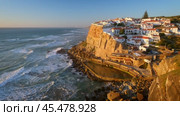 Scenic view of the seaside village of Azenhas do Mar, Portugal. Стоковое видео, видеограф Дмитрий Рухленко / Фотобанк Лори