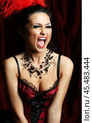 Sexy moulin rouge girl wearing hot lingerie. Стоковое фото, фотограф Андрей Аркуша / Фотобанк Лори