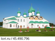 Стариный собор Преображения Господня  (1644 г.) солнечным июньским утром. Свято-Троицкий Александра Свирского  монастырь. Ленинградская область (2024 год). Стоковое фото, фотограф Виктор Карасев / Фотобанк Лори