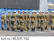 Отработка строевой подготовки к параду (2024 год). Редакционное фото, фотограф Юрий Шурчков / Фотобанк Лори