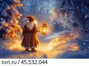 Волшебный зимний лес. Стоковое AI-изображение, AI-художник Щеголева Ольга / Фотобанк Лори