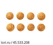 Set of cookie amaretti on white background. Стоковое фото, фотограф Ольга Сергеева / Фотобанк Лори