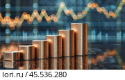Investing in Copper: Reflecting on Prosperity and Development. Growing cylindrical figures represent a hopeful outlook for material assets. Panorama with copy space. Стоковое AI-видео, аниматор Ольга Сухарева / Фотобанк Лори