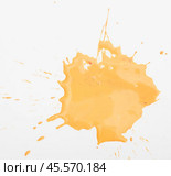 Orange paint spots on paper, colorfull artistic image on white background. Стоковое фото, фотограф Яков Филимонов / Фотобанк Лори