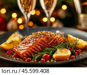 Salmon, lightly salted balyk. Enjoy your meal! Стоковое AI-изображение, AI-художник Сергей Елизарьев / Фотобанк Лори