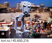 RUSSIA, April 12, 2018. Constructor Lego Star Wars. AT-ST Walker, Set 75153. Редакционное фото, фотограф Андрей Аркуша / Фотобанк Лори