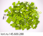 RUSSIAN, MART 16, 2019. Constructor Lego - Small details in bulk. Редакционное фото, фотограф Андрей Аркуша / Фотобанк Лори