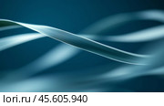 Fluid movement of translucent strands under soft blue light creates a serene atmosphere in abstract design. Стоковое AI-изображение, AI-художник Сергей Толмачёв / Фотобанк Лори