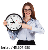Woman with a gray shirt with office hours. Стоковое фото, фотограф Дмитрий Киселёв / Фотобанк Лори