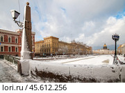 Зимний Санкт-Петербург. Поцелуев мост через реку Мойку (2011 год). Стоковое фото, фотограф Александр Алексеев / Фотобанк Лори
