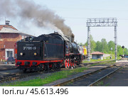 Паровоз Эр на станции Сортавала, Карелия (2019 год). Редакционное фото, фотограф Алексей Иванов / Фотобанк Лори
