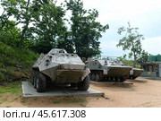 Военная техника в военно-патриотическом парке культуры и отдыха Вооруженных Сил "Патриот" на острове Русский. Город Владивосток (2022 год). Редакционное фото, фотограф Free Wind / Фотобанк Лори