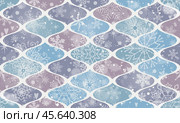 Vector seamless christmas geometric pastel pattern of shapes with winter pattern with snowflakes. Стоковая иллюстрация, иллюстратор Ольга Дроздова / Фотобанк Лори