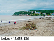 Черное море, после шторма, Краснодарский край, Туапсинский       район, Михайловская бухта (2021 год). Стоковое фото, фотограф Александр Циликин / Фотобанк Лори