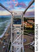 View from the Ferris wheel "Eye of the Baltic", Zelenogradsk, Russia, August 24, 2021. Стоковое фото, фотограф Наталья Симакова / Фотобанк Лори