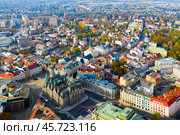 Aerial cityscape of Liberec city in Czech Republic. Стоковое фото, фотограф Яков Филимонов / Фотобанк Лори