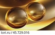 Two golden spheres glowing on a golden background. Стоковое AI-видео, аниматор Юрий Поздников / Фотобанк Лори