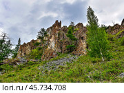 Древние горы Хакасии, Тогыз- Аз, Тропа Предков (2019 год). Редакционное фото, фотограф Александр Галинский / Фотобанк Лори