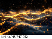 Swirling waves of orange and gold create a mesmerizing abstract background. Стоковое AI-изображение, AI-художник Юлия Гапеенко / Фотобанк Лори